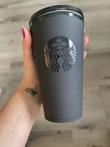 Matte Black Starbucks Tumbler Plastic Cold Drink Cup Mug 16oz - Picture 1 of 4