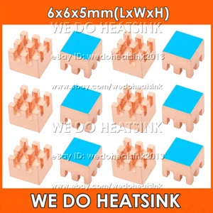 Pure Copper 6x6x5mm Smallest Tiny Square Copper Heatsink Radiator Cooler - Picture 1 of 4