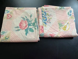 Vintage Fieldcrest Mary’s Needlepoint Set of 2 Flat sheets - Picture 1 of 9