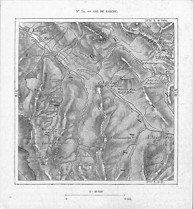 COL DE LARCHE (04) CARTE GEOGRAPHIQUE / GRAVURE ENGRAVING 1885 - Foto 1 di 1