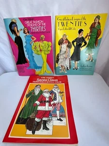 3 Paper Dolls Great Twenties, Great Thirties, Santa Claus Tom Tierney uncut - Picture 1 of 11