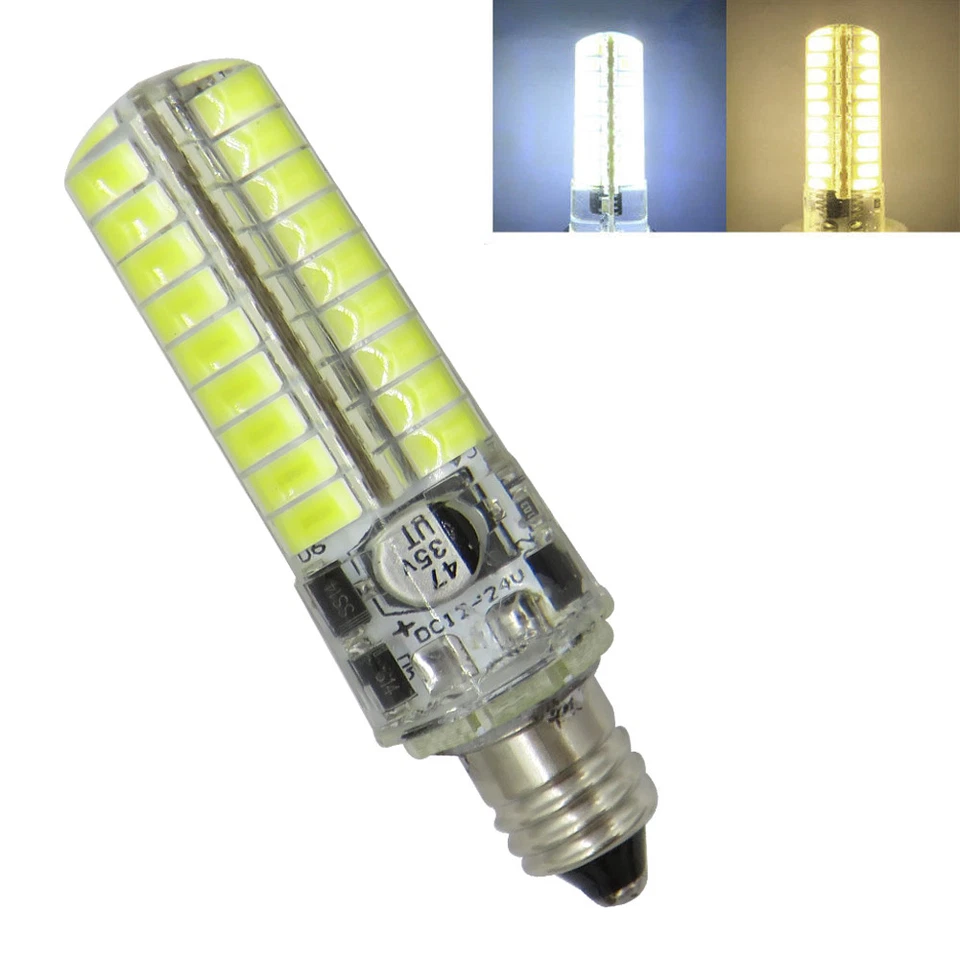 1x/10x E11 LED Bulb 12V-24V DC 3.5W 380 Lumens 72pcs 5730 SMD White/Warm #1 - Image 1 of 3