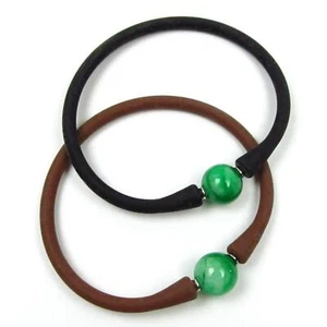 Brazalete elástico y flexible con cuentas de jade verde de 7,5 - Imagen 1 de 2
