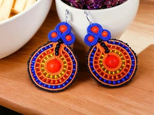 Ohrringe Technik soutache Kunsthandwerk - Bild 1 von 6