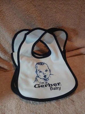 Babero de colección I'm A Gerber bebé blanco azul nuevo hecho por Gerber lote de 10  Foto 1 de 4