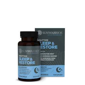 Sunwarrior Active Performance Nighttime Sleep & Restore - 60 Vegan Capsules - Picture 1 of 3