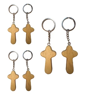 6 Pièce Set Porte-Clés Croix Bois Croix 125 MM Longueur Croix - Bild 1 von 4