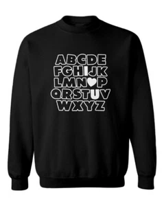 I Heart U - I Love You Alphabet ABC Valentine's Day Toddler Crewneck Sweater - Picture 1 of 8