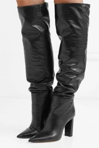 Alexandre Birman Anna Slouch Over The Knee Boots Black Leather 36.5 6.5 $1,125 - Picture 1 of 8