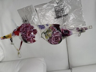 Dolce & Gabbana Swim Bikini Top Flowers Sz 4 IT L US Broken Closure Need To Fix - Image 1 of 4
