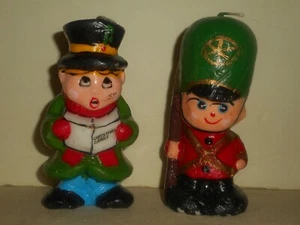 Vintage Wax Christmas Candles Caroler & Toy Soldier Figures INTERPUR Korea Nos - Picture 1 of 12