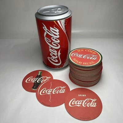 2002 Coca Cola Coasters in a Can 70 Paper Coasters READ - Image 1 of 4