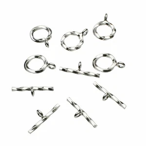 Sterling Silver Small Twist TOGGLE CLASP 9MM Clasp Perpendicular Closed Ring - Picture 1 of 1