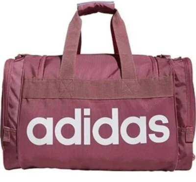 NWT Adidas Spell Out Maroon Nylon Trefoil Logo Gym Duffle Travel Luggage Bag - Image 1 of 4