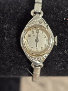Vintage Bulova Ladies Watch 10K GF Bracelet Style Works Manual (W 60) Diamonds - Picture 1 of 6