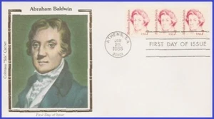 USA5 #1850 U/A COLORANO SILK FDC STR3  Abraham Baldwin - Picture 1 of 1