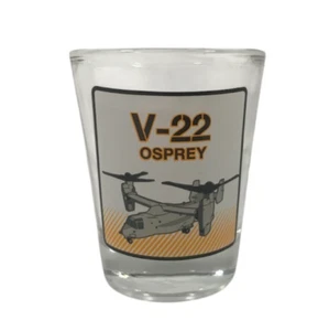 Boeing V-22 Osprey Tiltrotor Military Aircraft 2.25" X  1.875" Clear Shot Glass - Picture 1 of 14