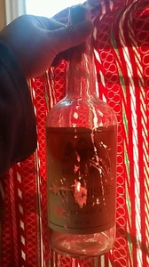 Clear 3 piece mold Boston Whiskey bottle partial label - Picture 1 of 6