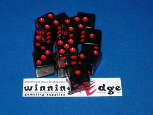 NUEVO 12 DADOS NEGROS con PIPS ROJAS 16MM BUNCO YAHTZEE DADOS ENVÍO GRATUITO - Imagen 1 de 3