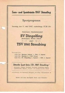 Cuaderno de programa de fútbol 46/47 Copa TSV Straubing - SV Dingolfing - Imagen 1 de 1