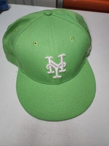 New Era 59Fifty New York Mets Mütze Baseball Mlb Fitted 7 1/2 Neon Grün - Bild 1 von 6
