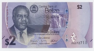 Belize 2 Dollars 1-2-2025 Pick 73.new UNC Uncirculated Banknote - Picture 1 of 2