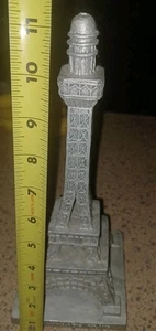 RARE VTG Paramount Kings Island Metal Eiffel Tower Statue Collectible 11 1/2 " T - Picture 1 of 3