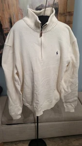 Vintage Polo Ralph Lauren Mock Neck Quarter Zip Sweater Mens XL - Picture 1 of 6
