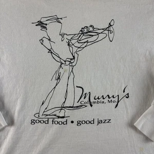 Vintage Murrys Hemd Herren Large weiß Columbia MO Jazz Restaurant Oneita 90er USA - Bild 1 von 11