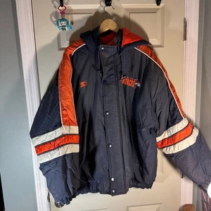 De Colección Denver Broncos NFL Starter Puffer Chaqueta Abrigo Con Capucha Talla XL Azul Cremallera - Imagen 1 de 5