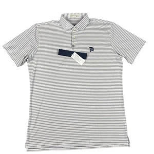 Holderness & Bourne Polo Shirt Mens Large Stripe Bentley Golf Performance - Picture 1 of 11