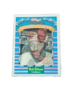 1991 Kellogg's Corn Flakes Baseball Greats Sports Flicks Bob Gibson HOF #5 Vtg - Picture 1 of 2