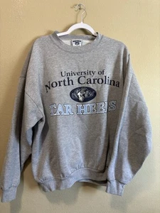 Vintage North Carolina Tar Heels Sweatshirt Lee Sports Football 2XL XXL Grey - Picture 1 of 5