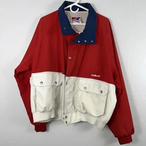 Vintage Swingster Men’s Jacket. Kwikset Logo ~Red, White, Blue. Size 2XL ✅ - Picture 1 of 10