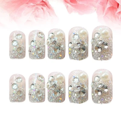  24 Pcs Künstliche Fingernägel Nageldekoration Fake Kurz Nail Zubehör Kurze - Bild 1 von 4