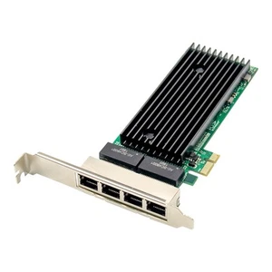 PCI-E 4 Port RJ45 Server 1X PCIe X1 82576 Chip 10/100/1000Mbps Lan Quad9248 - Picture 1 of 6