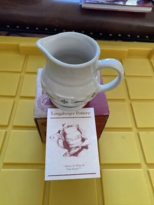 1990 Longaberger Pottery Ceramic creamer Pitcher 5.5" Tall - Picture 1 of 6