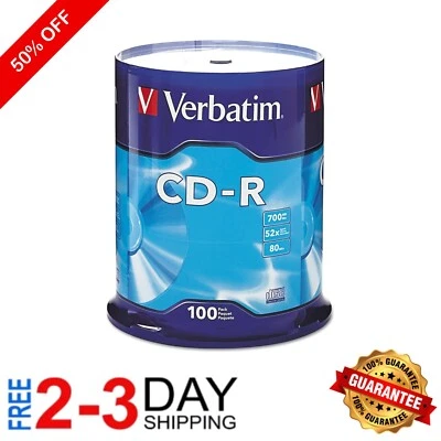 Blazing Fast 700MB CD-R Discs, 52X Speed, 100-Pack - Perfect for Music & Data - Image 1 of 4
