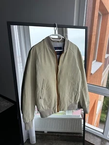 VTG Pal Zileri Concept Linen Beige Distressed Bomber Jacket - Picture 1 of 20
