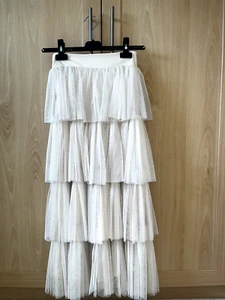 Pink Tulle Layered Ruffled Cullote Trousers New Size 6 Summer Party Boho - Picture 1 of 11