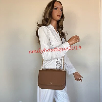 NWT Tory Burch 147214 Emerson E/W Flap Adjustable Shoulder Bag Leather Crossbody - Image 1 of 4