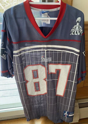 Auténtica camiseta Rob Gronkowski New England Patriots Super Bowl 46 XLVI grande L Foto 1 de 4
