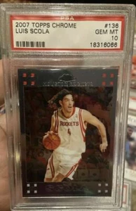 2007 Topps Chrome 136 Luis Scola Psa Gem Mint 10 Rookie Card Pop 3 - Foto 1 di 2