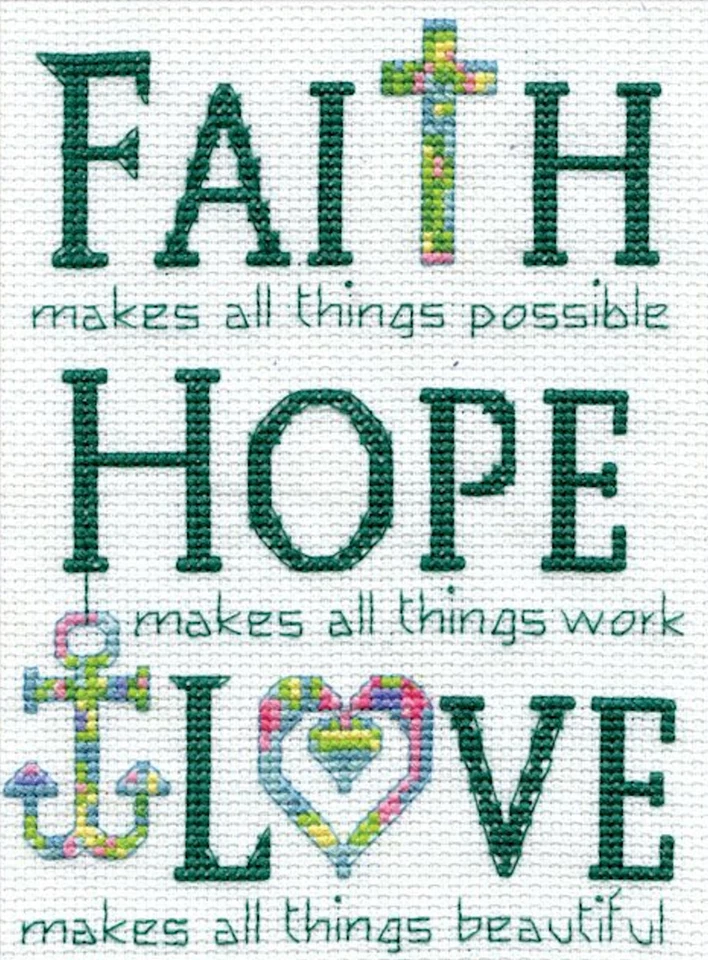 Design Works Faith Hope & Love Counted Cross-stitch Kit