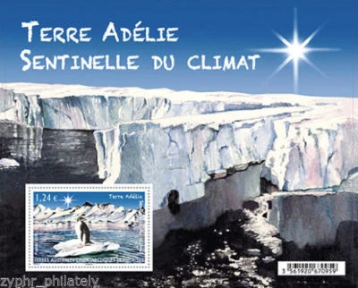 French Antarctic TAAF - "BIRDS ~ PENGUINS ~ CLIMATE CHANGE" Embossed MS 2015 - Image 1 of 4