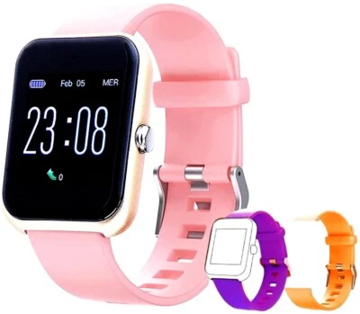 SMARTWATCH DONNA 3 CINTURINI - Viola Rosa Arancio - Android Apple - Immagine 1 di 4
