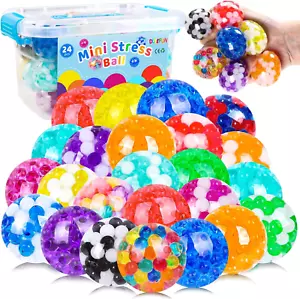 24PCS Mini Stress Ball � Squishy Fidget Ball for Adults, Party Favors Goodie Bag - Picture 1 of 12