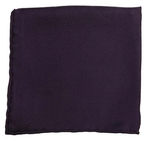 New Mens Purple Solid Textured 100% Silk Handkerchief Pocket Square - Picture 1 of 1