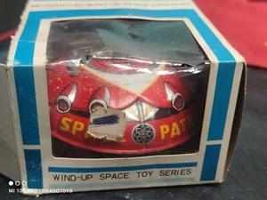 VINTAGE SPACE SHIP PATROL FLYING SAUSER T.T JAPAN WIND UP TOY 60s IN ORIG. BOX  - Picture 1 of 24