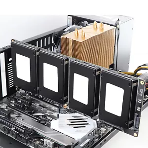 NUEVO U.2 SSD a PCIe X16 Adaptador PCIE 4.0 a 4 Discos U.2 SFF-8639 SSD Tarjeta vertical - Imagen 1 de 9